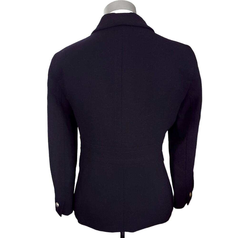 J CREW wool banded waist blazer black textured classic career suit jacket Size 8 - Picture 2 of 5